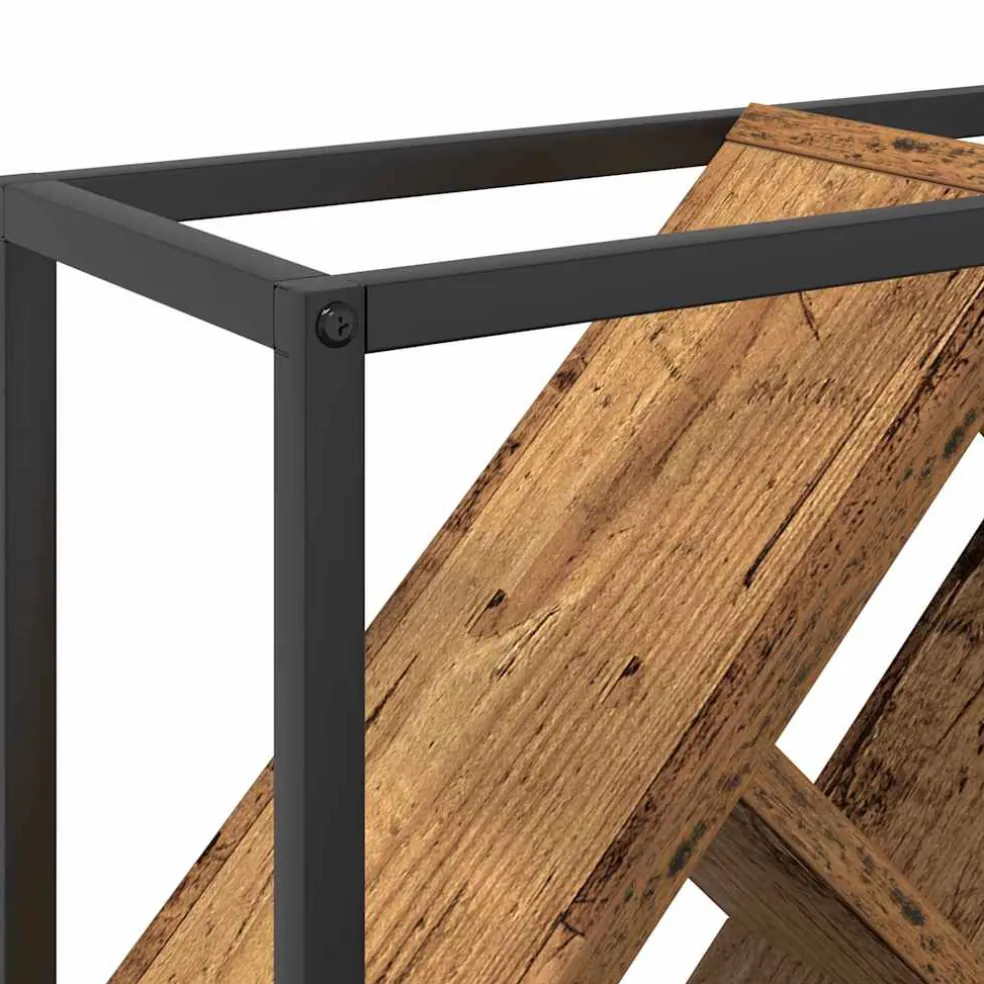 vidaXL Wijnrek 16 flessen Bewerkt hout Oudhout