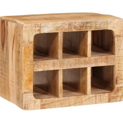 vidaXL Wijnrek met opslag Bruin 44 x 30 x 35 cm Massief Mango Hout
