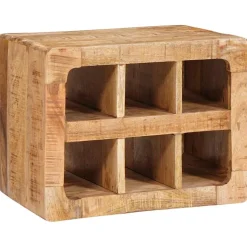 vidaXL Wijnrek met opslag Bruin 44 x 30 x 35 cm Massief Mango Hout