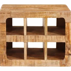 vidaXL Wijnrek met opslag Bruin 44 x 30 x 35 cm Massief Mango Hout
