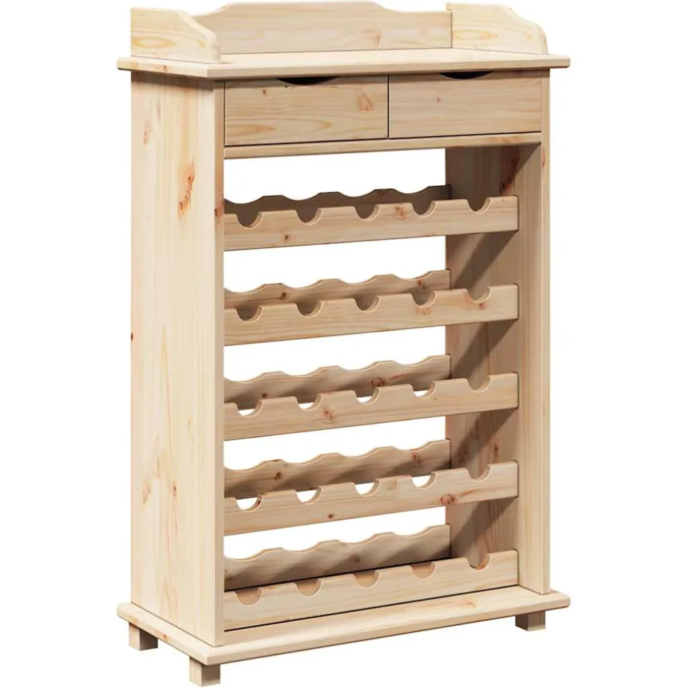 vidaXL Wijnrek Naturel 58 x 28 x 90 cm Massief grenenhout