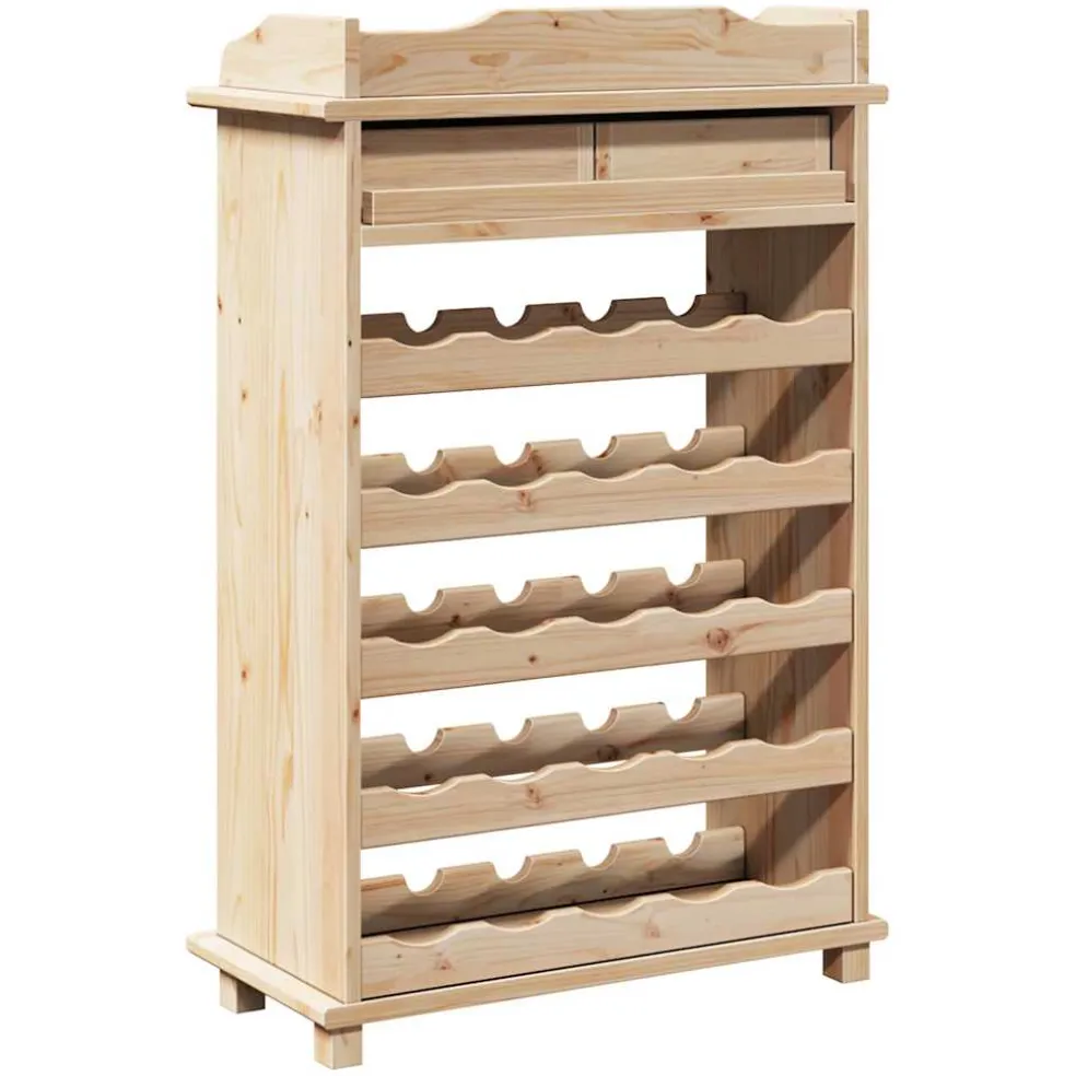 vidaXL Wijnrek Naturel 58 x 28 x 90 cm Massief grenenhout