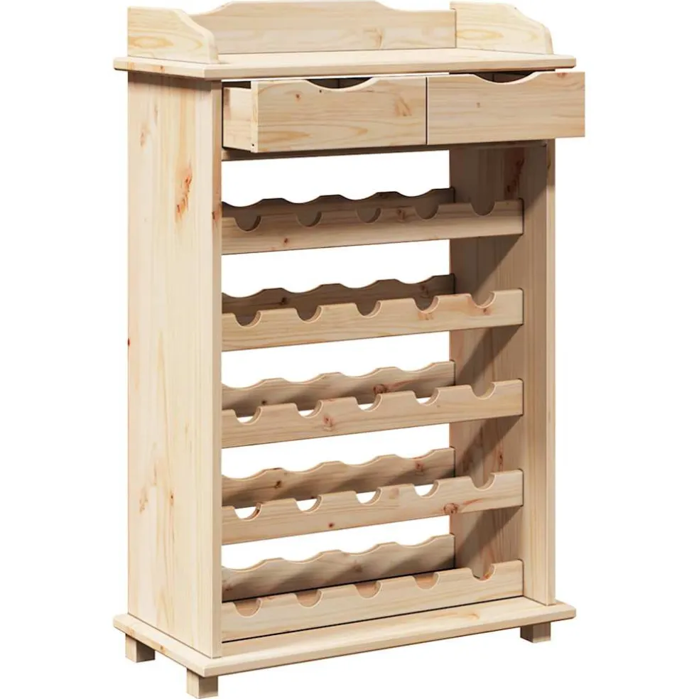vidaXL Wijnrek Naturel 58 x 28 x 90 cm Massief grenenhout