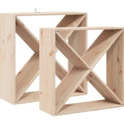 vidaXL Wijnrek 2 st Naturel 62 x 25 x 62 cm Massief grenenhout