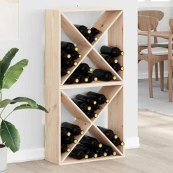 vidaXL Wijnrek 2 st Naturel 62 x 25 x 62 cm Massief grenenhout