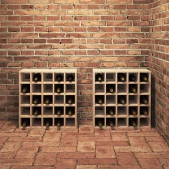 vidaXL Wijnrek 2 st Naturel 56 x 25 x 56 cm Massief grenenhout