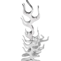 vidaXL Wijnrek vlammenvorm 9 flessen zilver aluminium