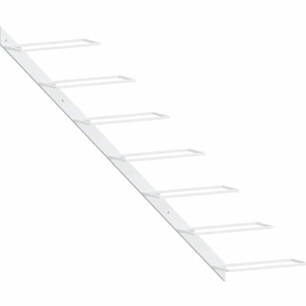 vidaXL Wijnrek voor 7 flessen wandmontage metaal wit