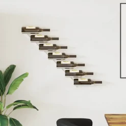 vidaXL Wijnrek voor 7 flessen wandmontage metaal wit