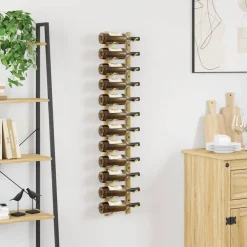 vidaXL Wijnrek voor 12 flessen wandmontage ijzer goudkleurig
