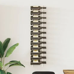 vidaXL Wijnrek voor 24 flessen wandmontage ijzer wit