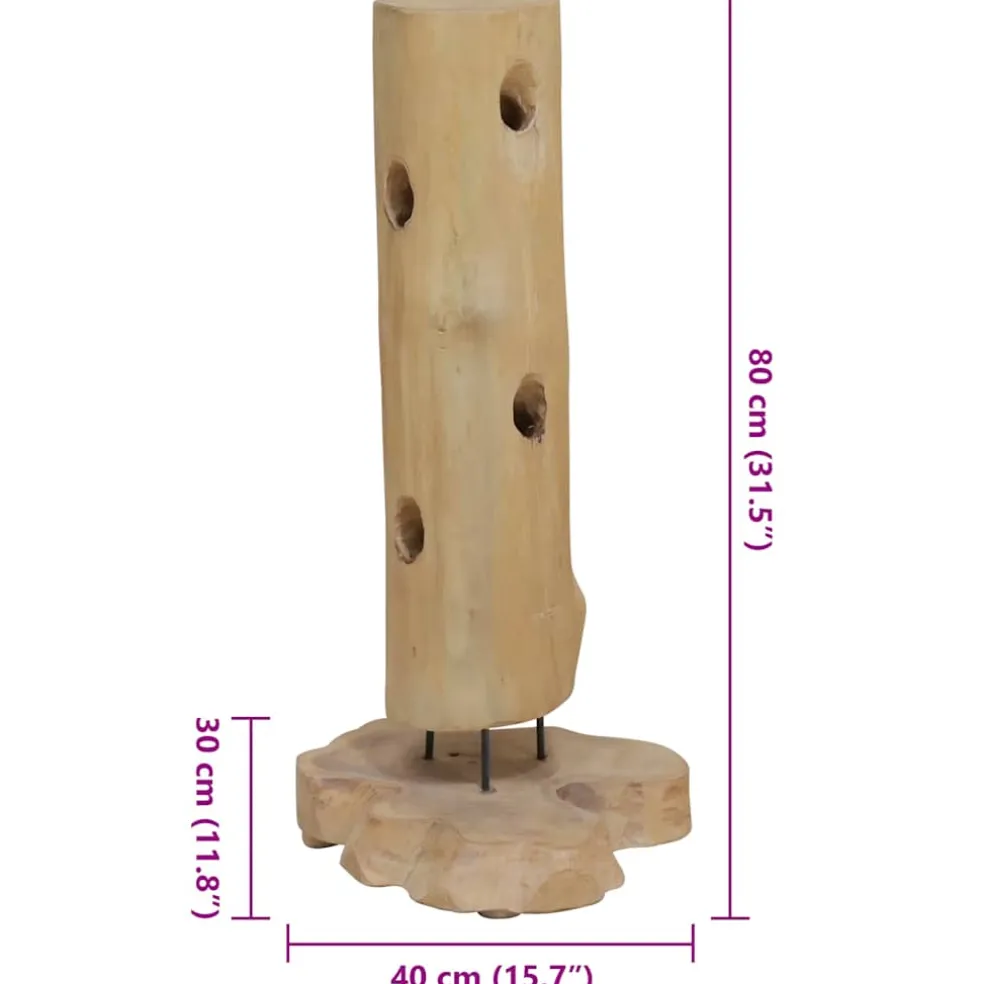 vidaXL Wijnrek voor 8 flessen 40x30x80 cm massief teakhout