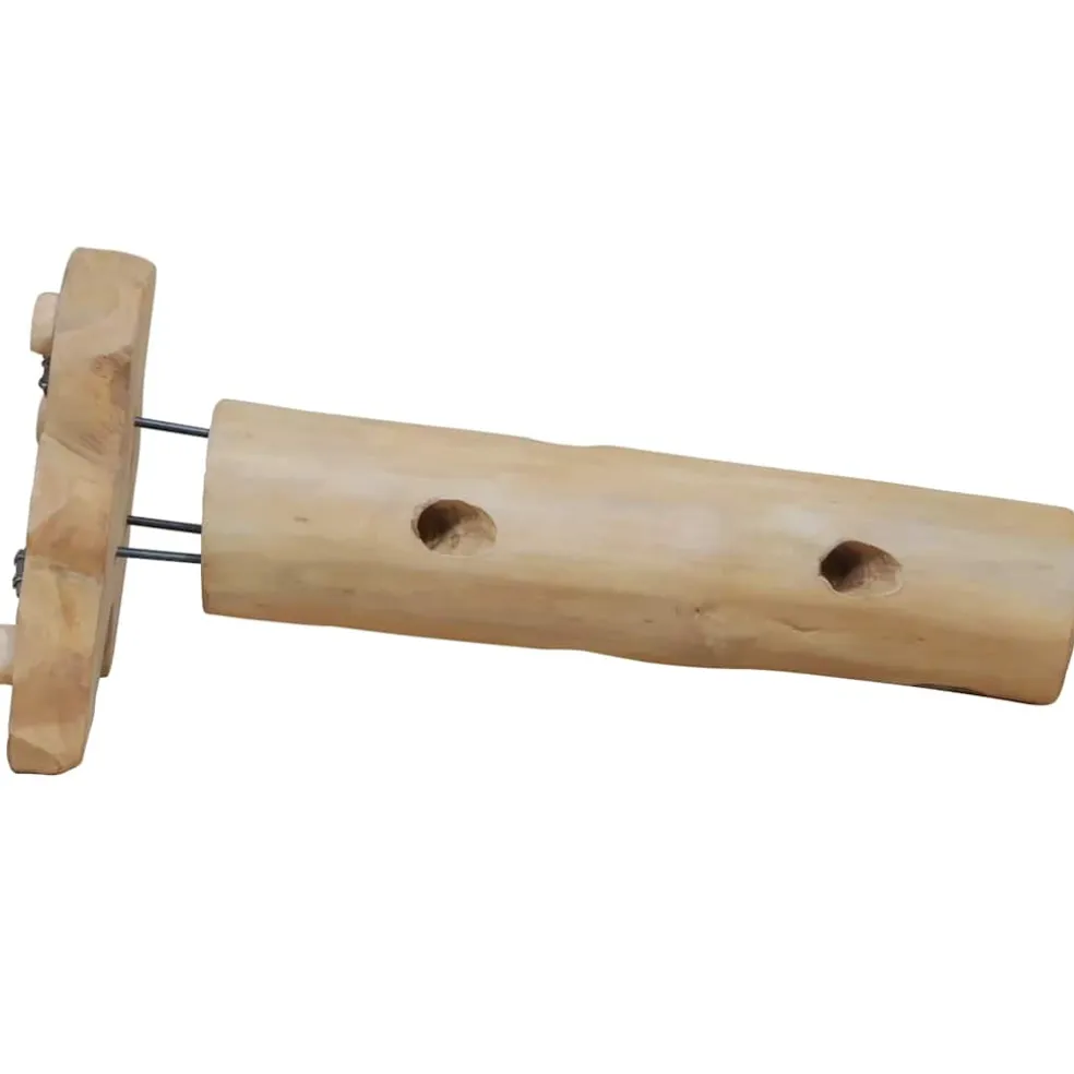 vidaXL Wijnrek voor 8 flessen 40x30x80 cm massief teakhout
