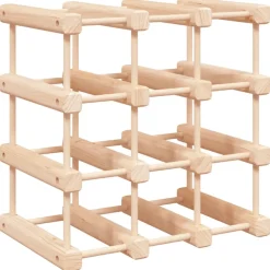 vidaXL Wijnrek voor 12 flessen 36x23x36 cm massief grenenhout