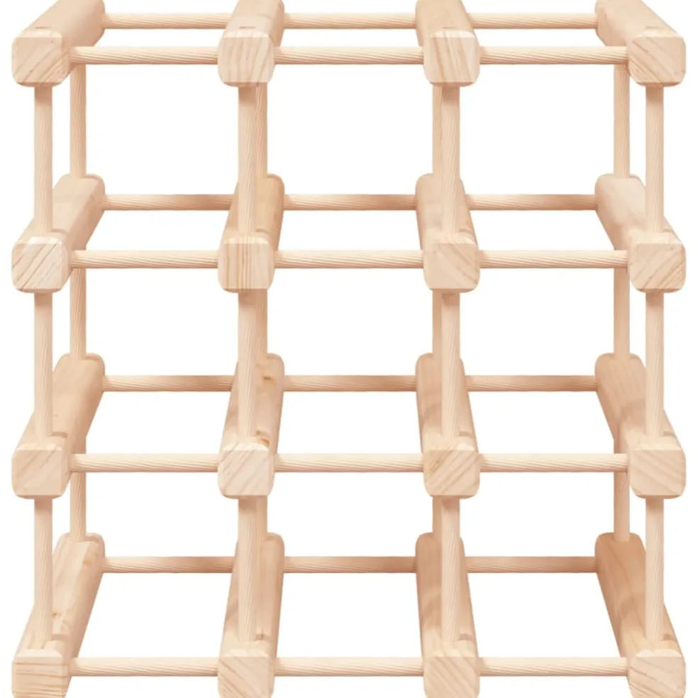 vidaXL Wijnrek voor 12 flessen 36x23x36 cm massief grenenhout