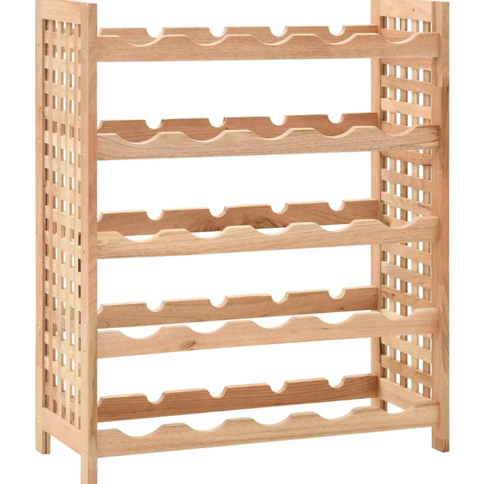 vidaXL Wijnrek voor 25 flessen 63x25x73 cm massief walnotenhout