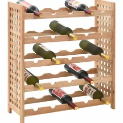 vidaXL Wijnrek voor 25 flessen 63x25x73 cm massief walnotenhout