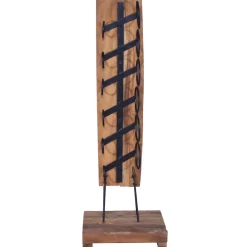 vidaXL Wijnrek voor 6 flessen 35x35x100 cm massief teakhout