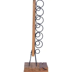 vidaXL Wijnrek voor 6 flessen 35x35x100 cm massief teakhout