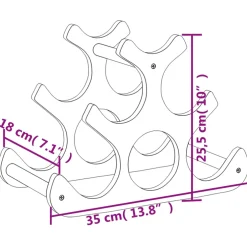 vidaXL Wijnrek voor 6 flessen 35x18x25,5 cm bamboe