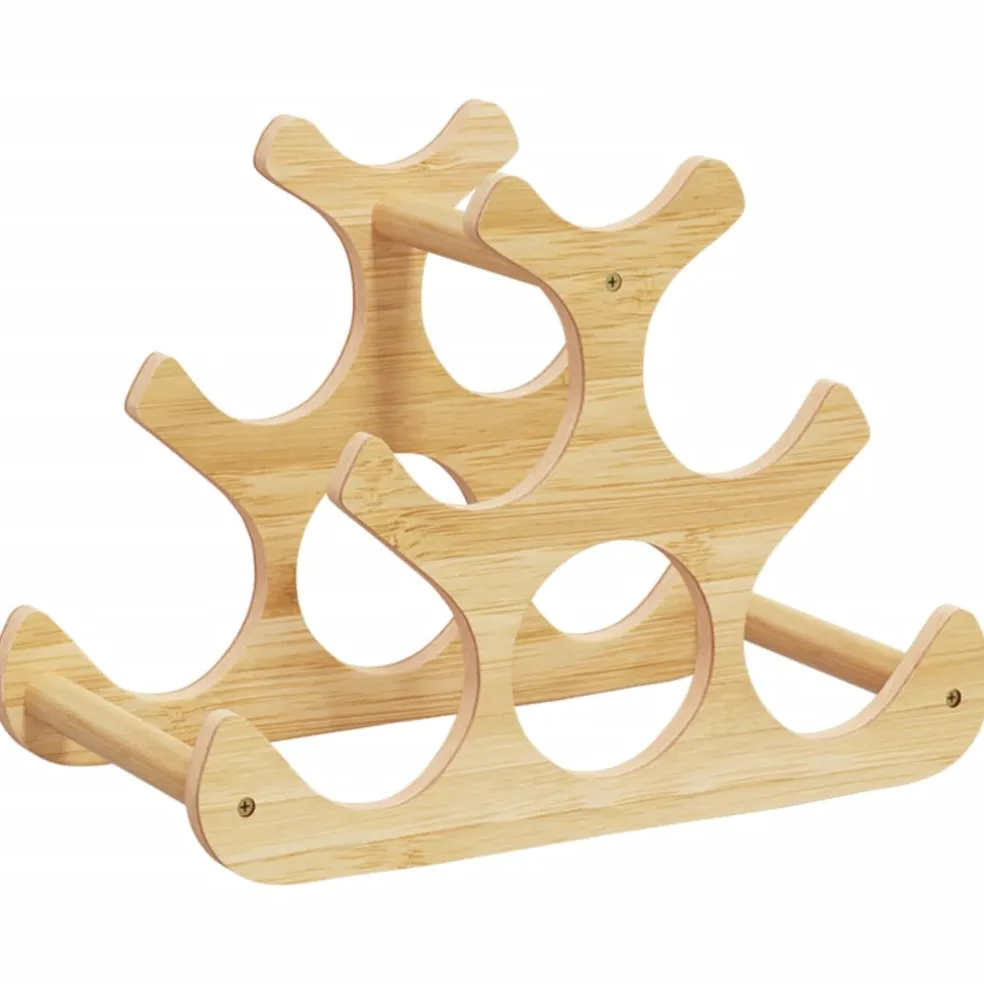 vidaXL Wijnrek voor 6 flessen 35x18x25,5 cm bamboe