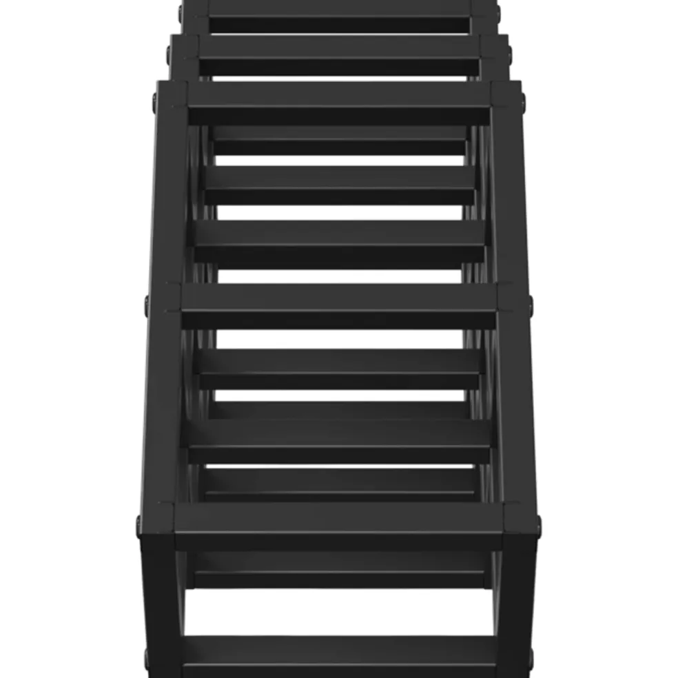 vidaXL Wijnrek Zwart Eiken 63 x 16,5 x 25 cm Gepoedercoat staal
