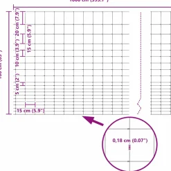 vidaXL Wildhek 1000 x 160 x 0,18 cm IJzer Warm Verzinkt