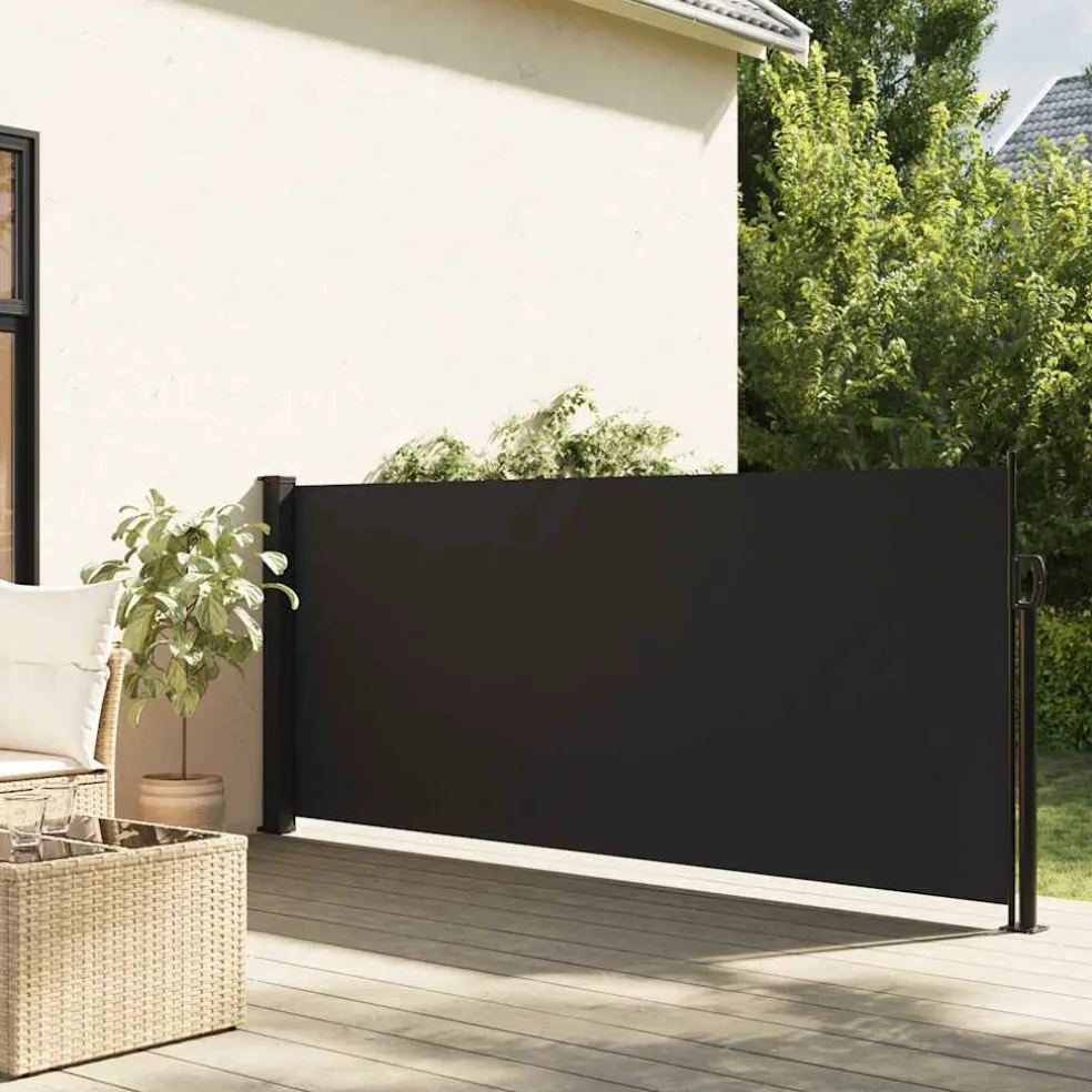 vidaXL Windscherm uittrekbaar 100x300 cm zwart