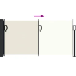 vidaXL Windscherm uittrekbaar 100x300 cm crèmekleurig