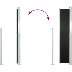 vidaXL Wind-/zonnescherm uittrekbaar 160x300 cm zwart