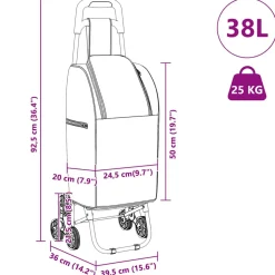 vidaXL Winkel trolley Blauw 36,5 x 46,5 x 100,5 cm Oxford stof