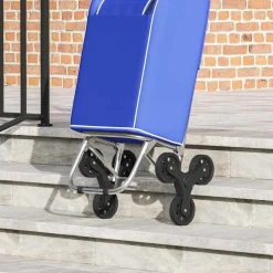 vidaXL Winkel trolley Blauw 36,5 x 46,5 x 100,5 cm Oxford stof
