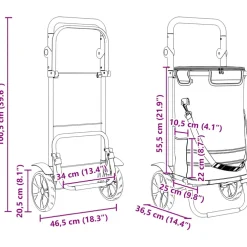 vidaXL Winkel trolley Blauw 36,5 x 46,5 x 100,5 cm Oxford stof
