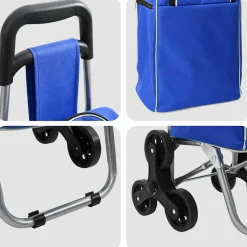vidaXL Winkel trolley Blauw 36,5 x 46,5 x 100,5 cm Oxford stof