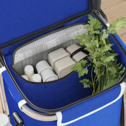 vidaXL Winkel trolley 1 Blauw 47 x 39 x 100,5 cm Oxford stof