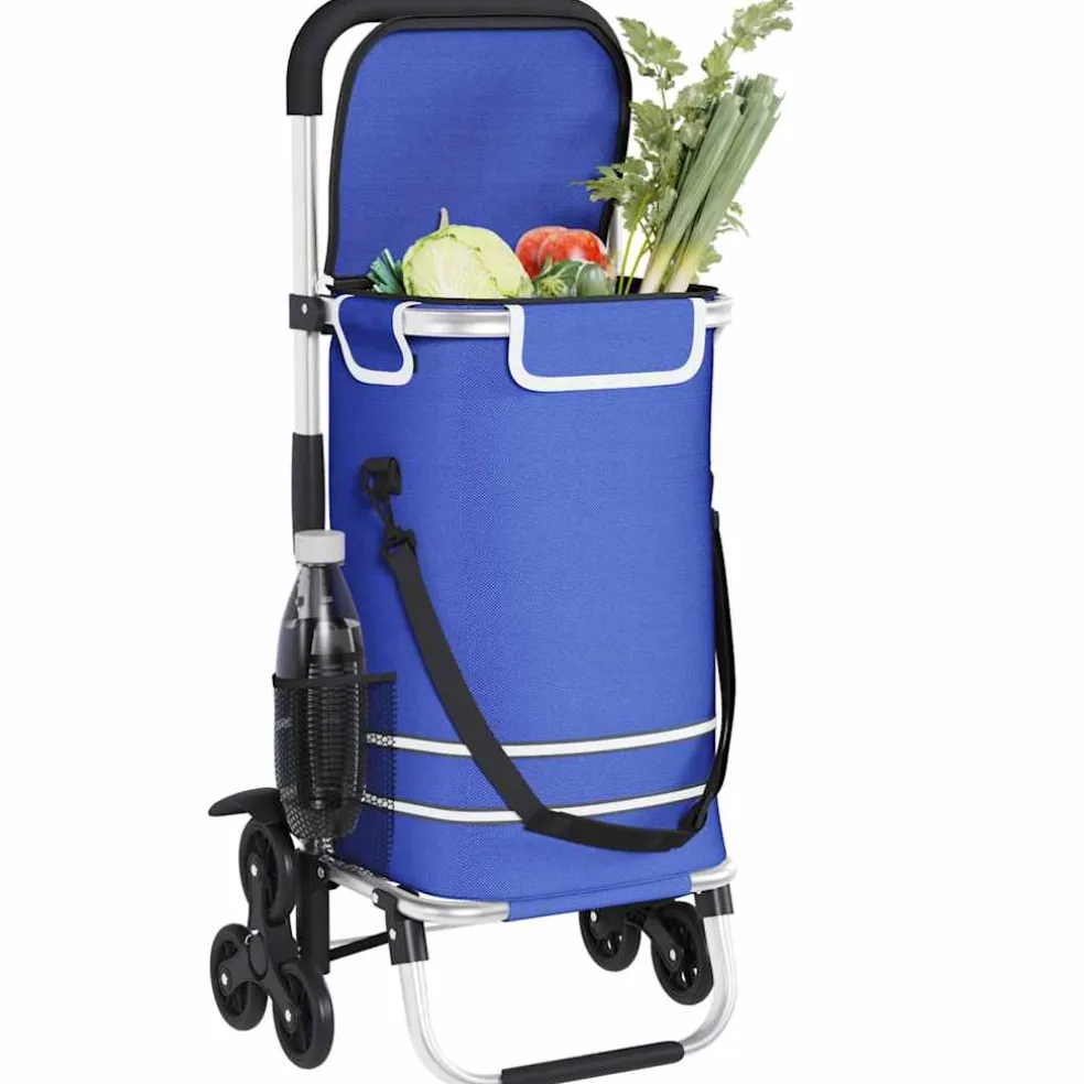 vidaXL Winkel trolley 1 Blauw 47 x 39 x 100,5 cm Oxford stof
