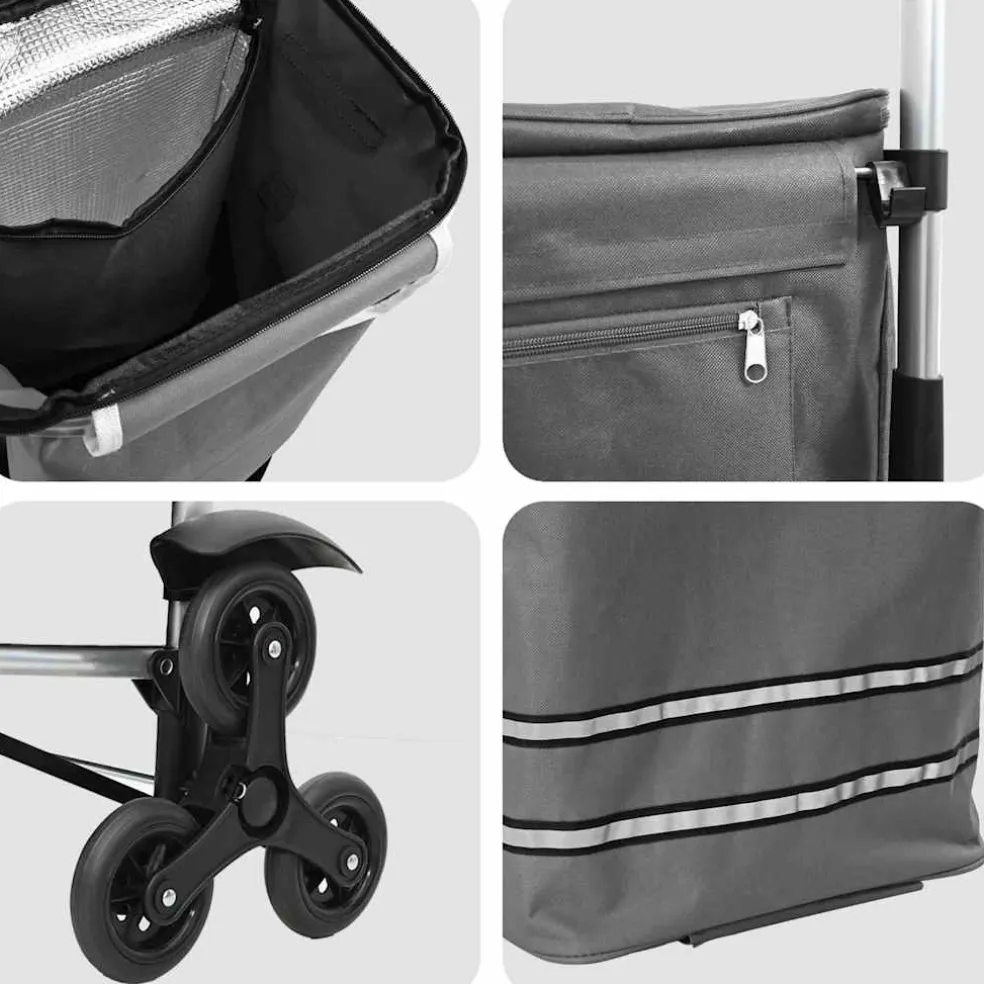 vidaXL Winkel trolley 1 Grijs 47 x 39 x 100,5 cm Oxford stof