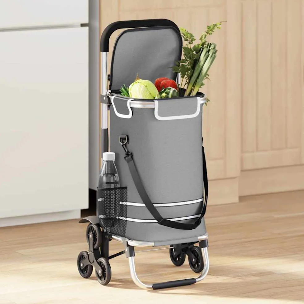vidaXL Winkel trolley 1 Grijs 47 x 39 x 100,5 cm Oxford stof