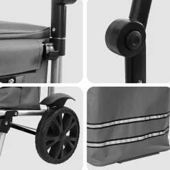 vidaXL Winkel trolley Grijs 36,5 x 46,5 x 100,5 cm Oxford stof