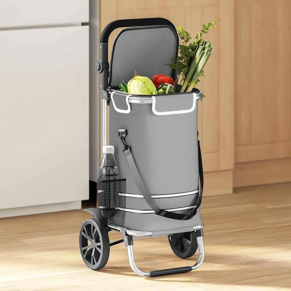 vidaXL Winkel trolley Grijs 36,5 x 46,5 x 100,5 cm Oxford stof