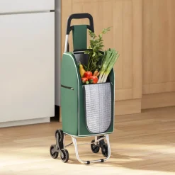 vidaXL Winkel trolley Groen 39,5 x 33 x 93 cm Oxford stof