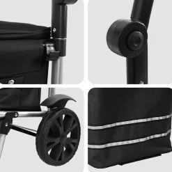 vidaXL Winkel trolley Zwart 36,5 x 46,5 x 100,5 cm Oxford stof