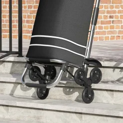 vidaXL Winkel trolley 1 Zwart 47 x 39 x 100,5 cm Oxford stof