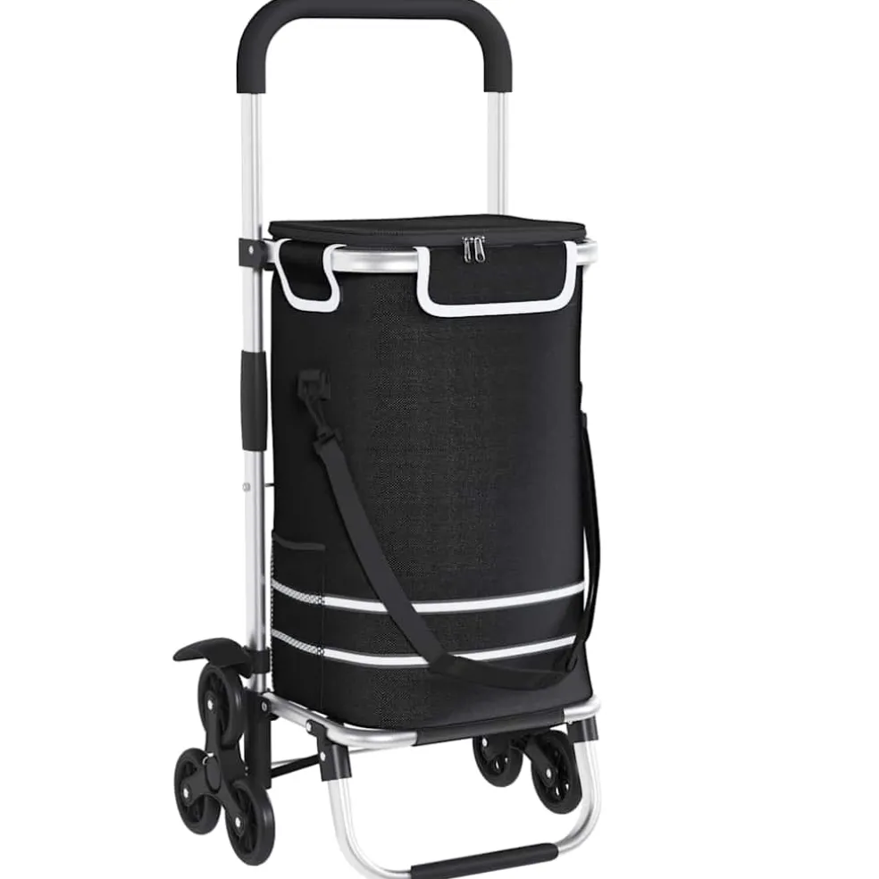 vidaXL Winkel trolley 1 Zwart 47 x 39 x 100,5 cm Oxford stof