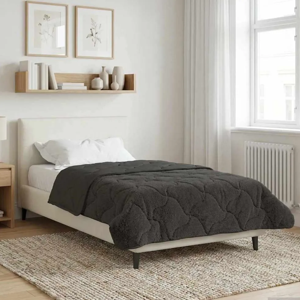 vidaXL Winter Dekbed 135 x 200 cm Winter Antraciet Ademend