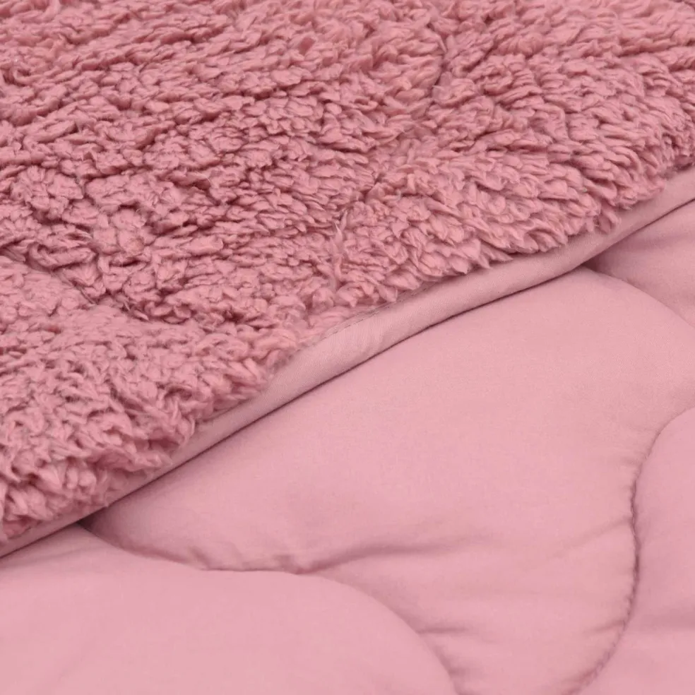 vidaXL Winter Dekbed 135 x 200 cm Winter Roze Ademend