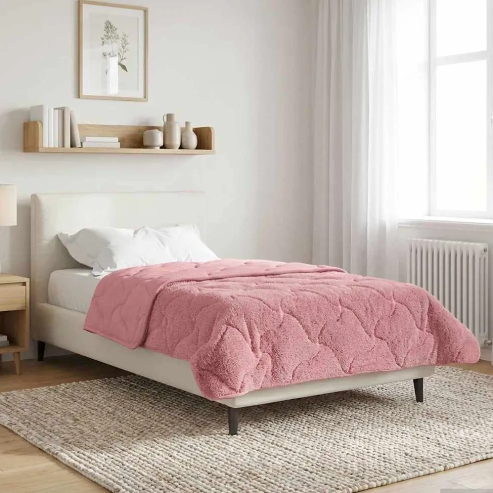 vidaXL Winter Dekbed 135 x 200 cm Winter Roze Ademend