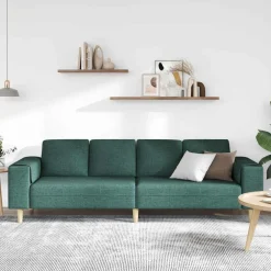 vidaXL Woonkamer Bank Donkergroen 250 x 77 x 76 cm Polyester