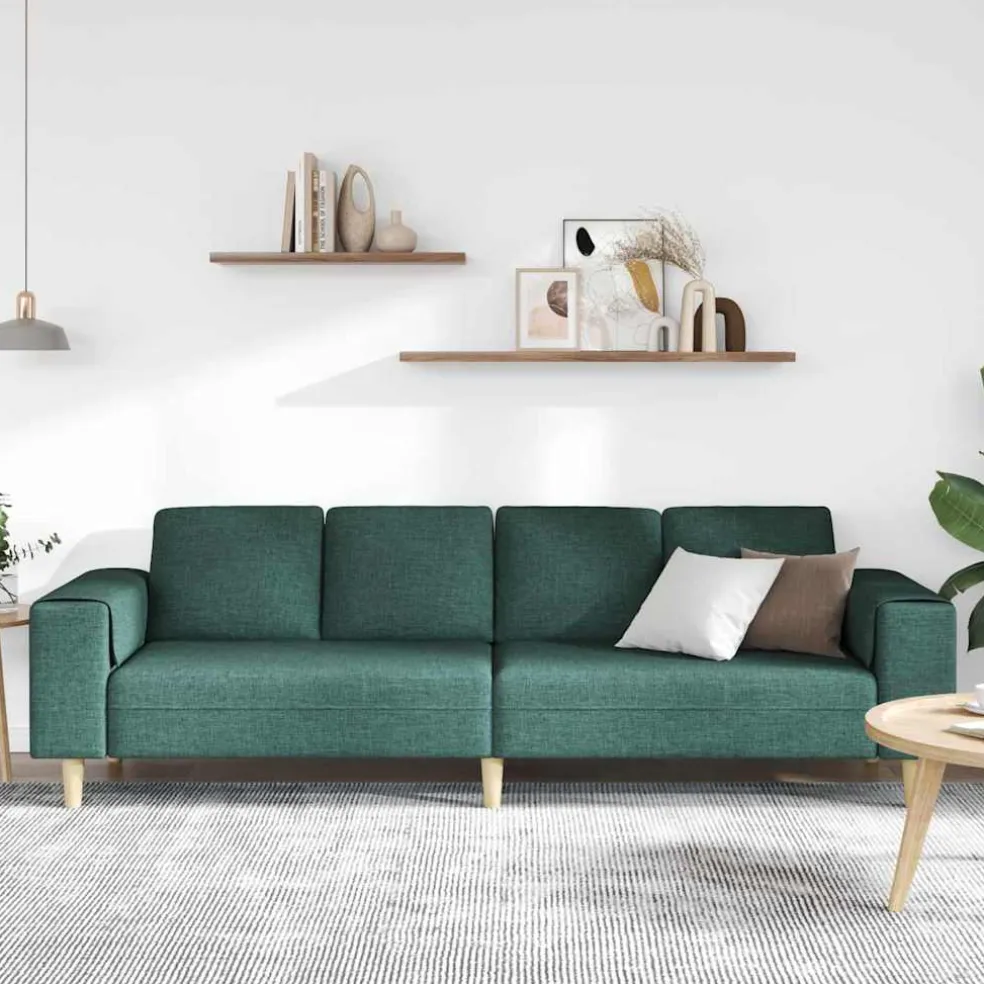 vidaXL Woonkamer Bank Donkergroen 250 x 77 x 76 cm Polyester