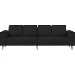 vidaXL Woonkamer Bank Zwart 250 x 77 x 76 cm Polyester